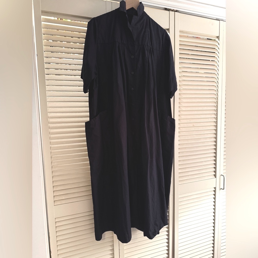 Casey Casey women’s navy oversized button down dress with collar